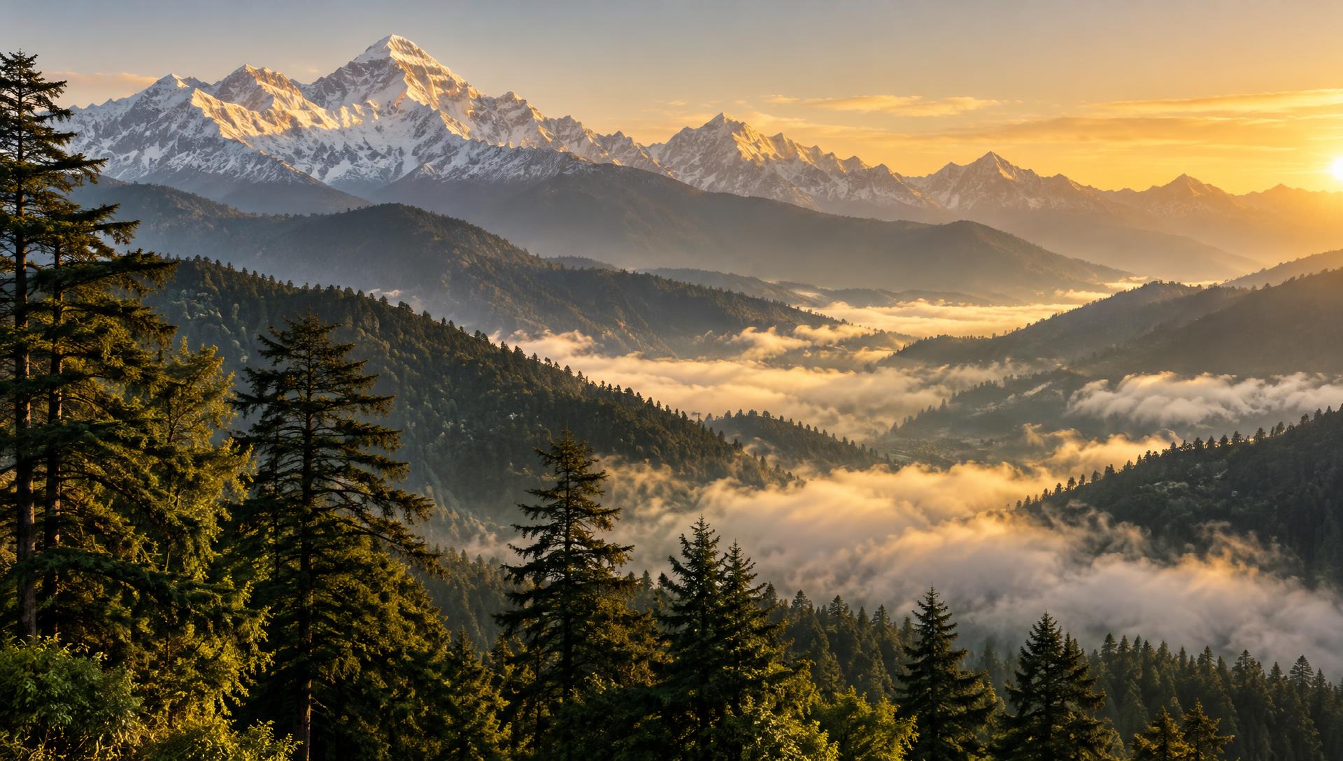 Himalayan ridgeline at dawn